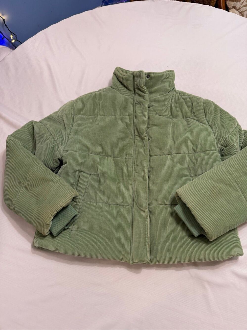 RVCA Eezeh Corduroy Crop Puffer Jacket for Women Size Medium